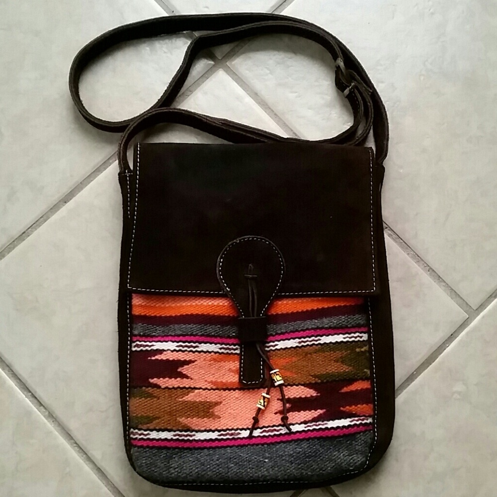 Large Tribal Woven Boho Crossbody